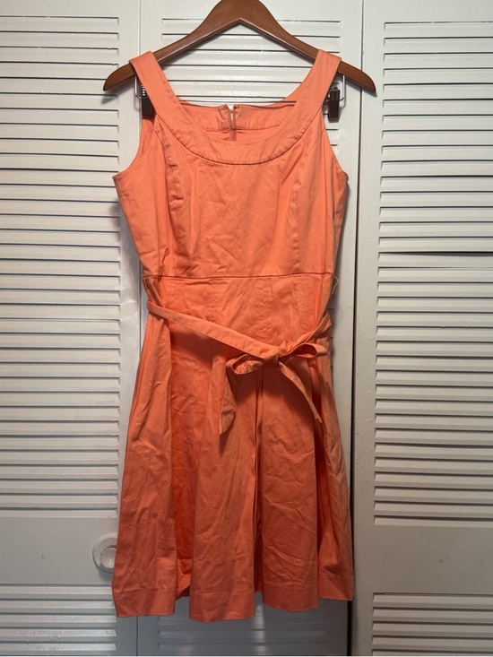 Calvin Klein Dresses & Skirts - CALVIN KLEIN Ck Peach Sleeveless Cotton Blend Halter Top Zip Up Dress Size M